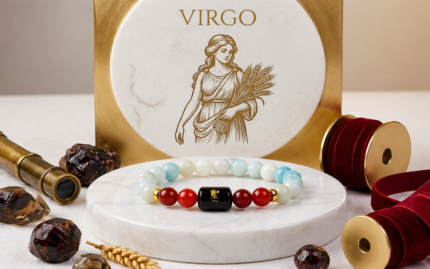 Virgo Zodiac Kanya Rashi Bracelet with Amazonite & Carnelian